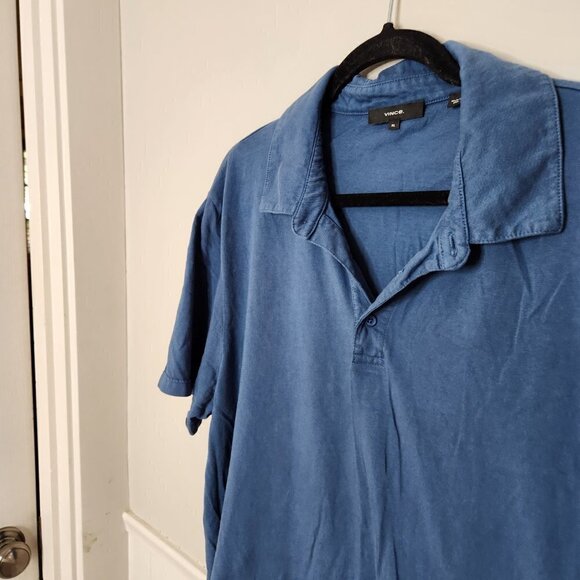 VINCE Blue Polo Short Sleeve TEe - Picture 2 of 5